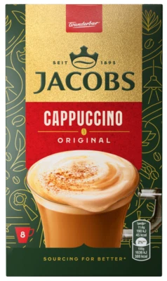 JACOBS CAPPUCCINO Instant Coffee Drink Sticks Box 92.8g 3.2oz
