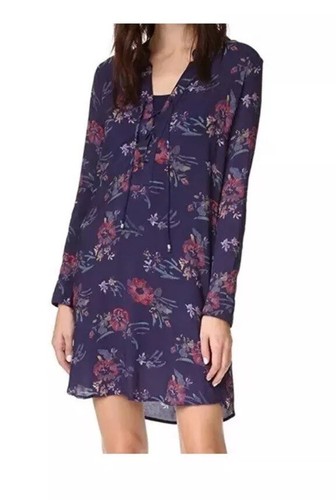 VETEMENTS Splendido abito Xs Cindelle blu navy floreale stringato $158