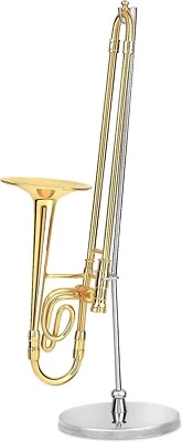 Estatuilla realista de instrumento musical TROMBÓN DORADO de 5,5", de Broadway Foto 1 de 4
