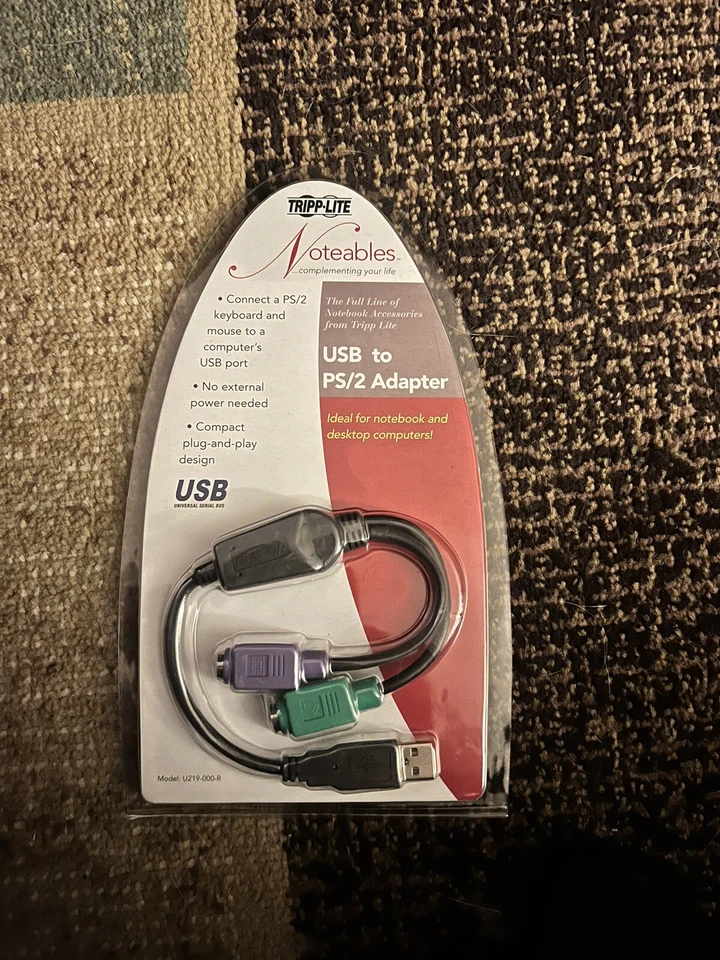 Tripp LITE USB to PS/2 Adapter Converter for Keyboard & Mouse U219-000-R NEW - Image 1 of 2