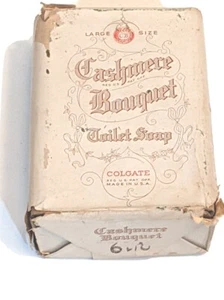 Antique Vintage Bar of Soap Cashmere Bouquet Colgate Palmolive Peet co Toilet - Picture 1 of 9