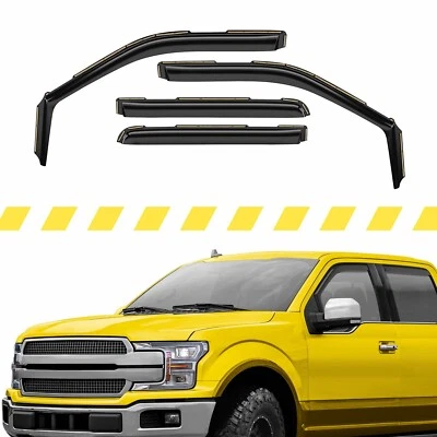 Protetores de chuva solar vento para 2015-2020 Ford F-150 SuperCrew - Imagem 1 de 4