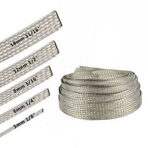 EMI RFI ESD Shielding Wire Sheathing Cable Sleeve Metal Mesh 7'&24' Length Lot - Bild 1 von 20