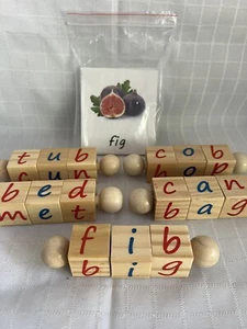 Spin-and-Read Phonetic Reading Blocks BASIC Set for New Readers CVC Words - Picture 1 of 9