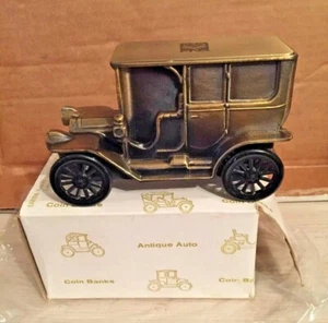 ANTIQUE AUTO COIN BANK PIGGY BANK BANTHRICO  "1908 CADILLAC"  VINTAGE NOS in Box - Picture 1 of 9
