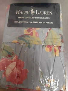Ralph Lauren NOS Pair of Garden Rambler Ruffled Standard Pillowcases-1993 - Picture 1 of 5