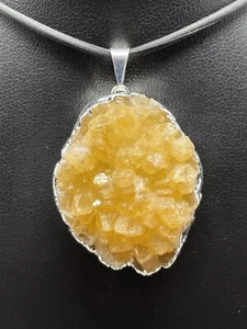 Common Citrine Druzy SP PENDANT Handcrafted Quality Durable L6 - Picture 1 of 7