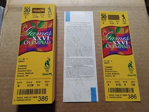 126) Games Of The XXVI Olympic 1996 Atlanta Stadium Vintage Baseball Tickets Lot - Picture 1 of 3