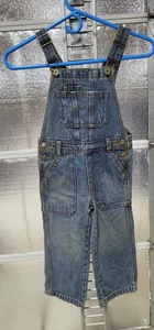 Osh Kosh - Genuine - Bib Coverall Size 4T-Denim Blue Kids Toddler -Vintage - Picture 1 of 5