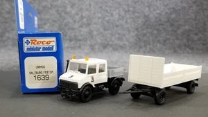 ROCO #1639 MB UNIMOG SALZBURG TRUCK & WAGON 1:87 HO WHITE IOB - Picture 1 of 13