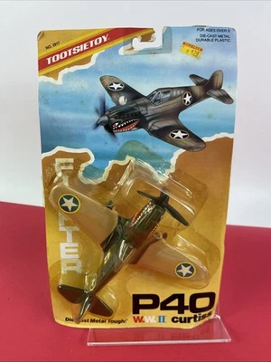 TOOTSIE TOY WW II Curtis P40 Warhawk   1988 NEW IN BLISTER Mint Sealed - Image 1 of 4