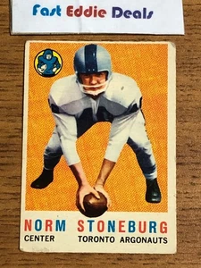 TOPPS CFL FOOTBALL 1959 NORM STONEBURG CARD 61 TORONTO ARGONAUTS POOR - Bild 1 von 2