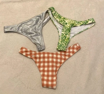 Risk & Lulu's Multicolor Brazilian Bikini Bottoms. Lot Of 3. Size Small  - Image 1 of 4