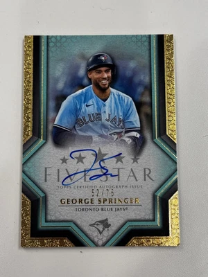 2023 Topps Five Star George Springer Auto #FSA-GSP Aqua #52/75 - Image 1 of 2