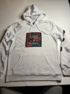 Brooklyn Cloth White Hoodie With Yin And Yang Rose Medium MCMXCI Peace Y2K - Picture 1 of 7