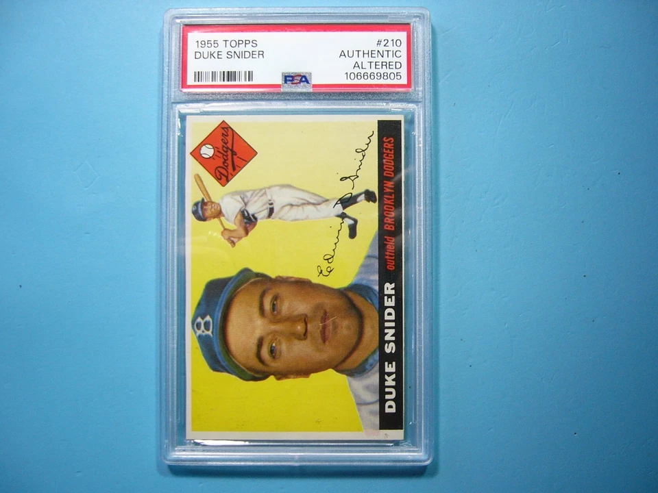 Tarjeta de béisbol 1955 Topps #210 Duke Snider PSA A TR ¡¡Nígida y bonita!! '55 TOPPS GL Foto 1 de 4