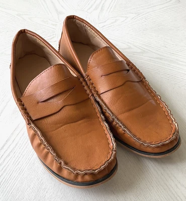 Mocasines para mujer naranja quemado marrón imitación cuero Penny talla 8,5 ropa de negocios preppy Foto 1 de 4
