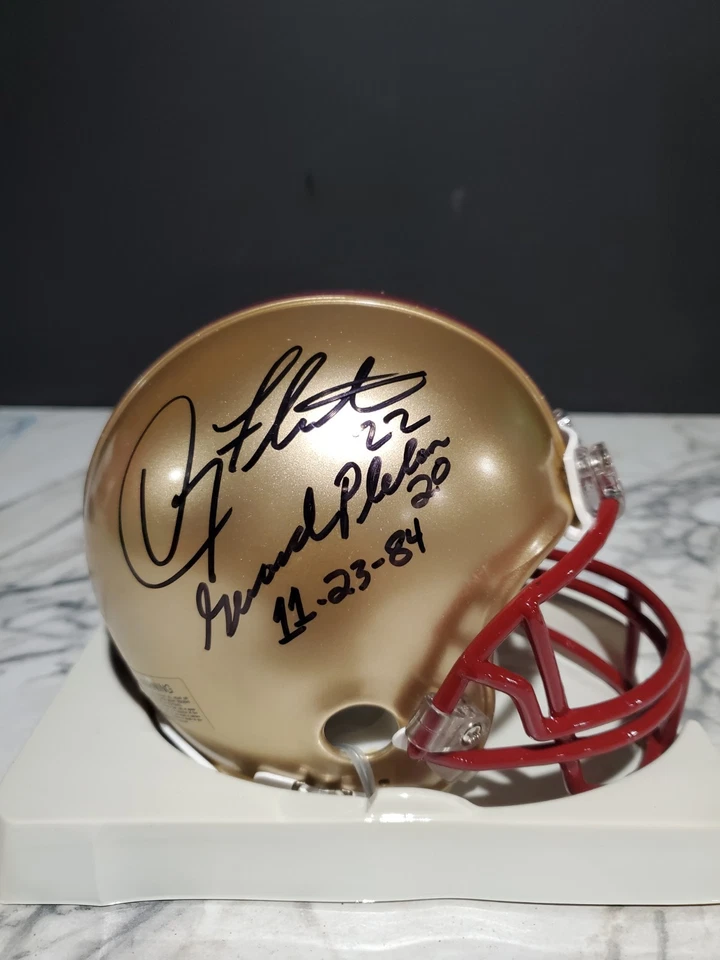 Doug Flutie Gerard Phelan Signed Boston College Mini Helmet "11-23-84"  - Image 1 of 4