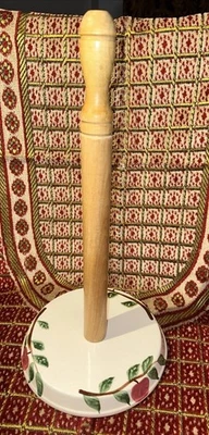 BASE CERÁMICA MADERA VINTAGE Toallero Papel ENCIMERA Casa Manzanas Granja Foto 1 de 4