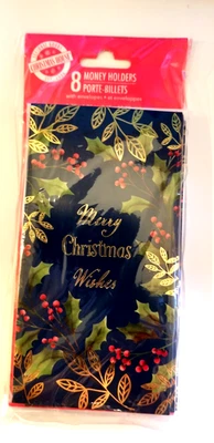 Christmas Money Gift Card Holder Greeting Cards 8 Count Merry Christmas Wishes - Image 1 of 2