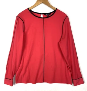 Ellen Tracy Bluse Damen Large Schwarz Rot Langarm Büro Karriere Büro - Bild 1 von 14