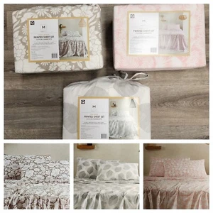 New Moran Home Printed Sheets Set, Super Soft Cotton Queen Flannel, Flannelette - Picture 1 of 11