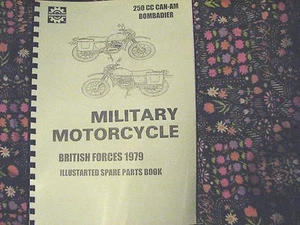 CAN-AM BOMBARDIER 250cc mk1 BRITISH EDN. MILITARY MOTORCYCLE PARTS MANUAL CAN05 - Picture 1 of 2
