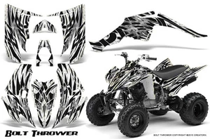 YAMAHA RAPTOR 350 GRAPHICS KIT CREATORX DECALS STICKERS BOLT THROWER WHITE - Picture 1 of 1