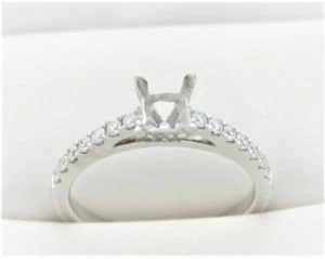 PRINZESSIN QUADRATISCH DIAMANT HALBHALTERUNG VERLOBUNGSRINGMONTAGE - Bild 1 von 3