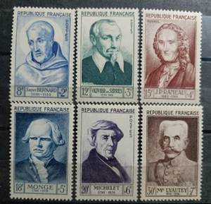 FRANCIA Scott# B276-B281 yv# 945-950 ** MNH Figuras históricas 1953 - Imagen 1 de 1