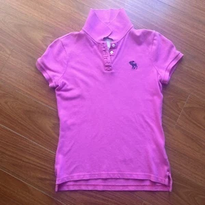 Y2K Abercrombie Kids X large Bright Pink Polo Shirt Barbie Core - Picture 1 of 16