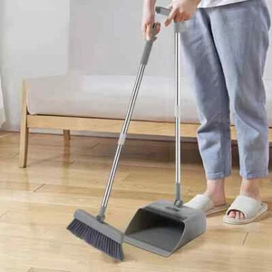 3-In-1 Broom And Dustpan Set 180 Degree Rotatable Broom Dustpan Combo New  - Picture 1 of 16