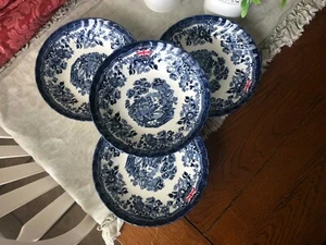 CHURCHILL NWT 4 BLUE TRANSFER WARE PASTA BOWLS ROYAL WESSEX - Bild 1 von 2