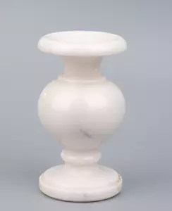 Handmade White Marble Vase Natural Stone Flower Pot Elegant Home Decor - Picture 1 of 6