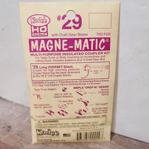 Acopladores de vástago Kadee #29 largos 25/64" 2 pares escala HO #5 caja de engranajes de tiro - Imagen 1 de 1