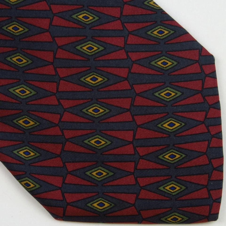 Ungaro Paris Men's Neck Tie Red Black Geometric Diamond 59x3.5 - Image 1 of 4