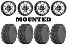 Kit 4 Itp Mud Lite Xtr Tires 27X9-14 On Frontline 556 Machined Wheels Pol