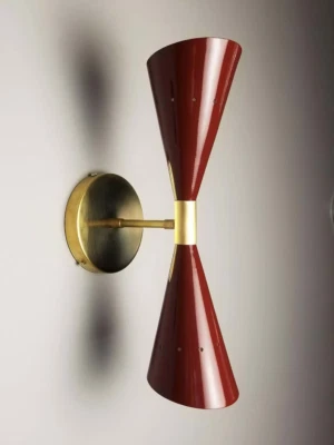 Mid Century Brass Wall Sconce Wall Light , Italian Stilnovo Inspired Modern Wall - Image 1 of 4