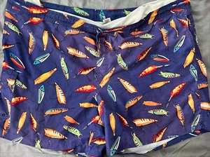 Trader Bay Mens mesh lined Swim Trunks Shorts Size XXL fishing lures Print - Picture 1 of 5