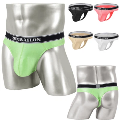 Zonbailon Men Thongs Nylon Stretch Big Bag G-strings T-back US Size M L XL XXL - Image 1 of 4