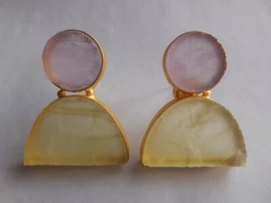 Citrine Stud Earring, Amethyst Chandelier Earring, Gold Plated Earing Jewelry - Picture 1 of 6