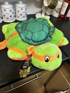 Nickelodeon Teenage Mutant Ninja Turtles TMNT Plush Pillow Michaelangelo Orange - Picture 1 of 7