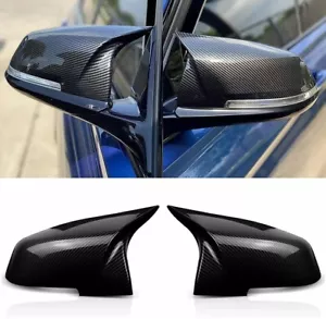 Carbon Fibre Look Mirror Caps Covers For BMW F20 F30 F31 F34 F36 E84 2014-2019 - Picture 1 of 3