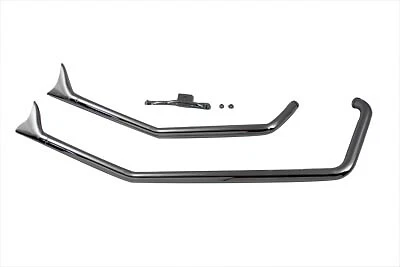 Exhaust Drag Pipes Fishtail Chrome fits Harley Davidson - Image 1 of 1
