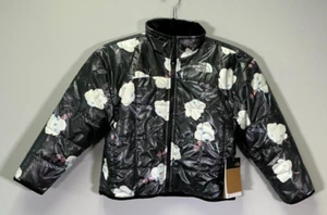 The North Face Reversible Shasta Coast Girls Size XS (6) Black Flower Jacket NWT - Picture 1 of 7