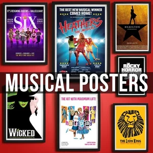 Musical Theatre Posters Retro Vintage Broadway Wall Art Poster Prints Pictures - Picture 1 of 40