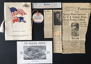 SPICER MANUFACTURING, 25th Aniversary 1919-1944 Presentation Booklet/Pin/Ribbon - Picture 1 of 8