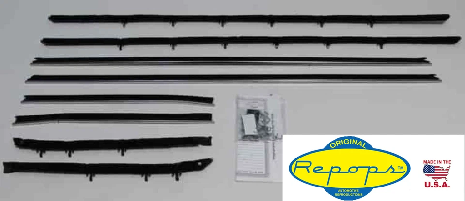 1968 1969 Camaro Firebird Coupe Door Window Felt Fuzzies Rubber Seal 8 Pc Kit Foto 1 de 1