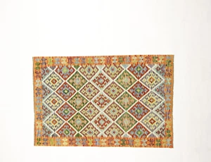 Super Kelim Kilim Afghan Orientteppiche ( 196 x 129 cm) Handgewebt Top - Bild 1 von 9