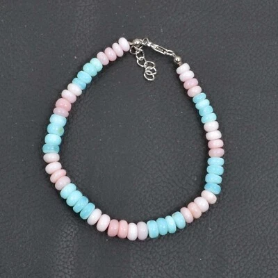 Hermosa Pulsera Multi Ópalo Plata 925 Bloqueo 8 Pulgadas Longitud 5-7 MM Cuentas Lisas Foto 1 de 4